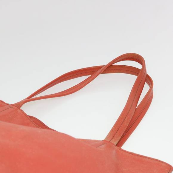 BURBERRY Tote Bag Leather Orange Auth ti965 - Picture 8 of 16